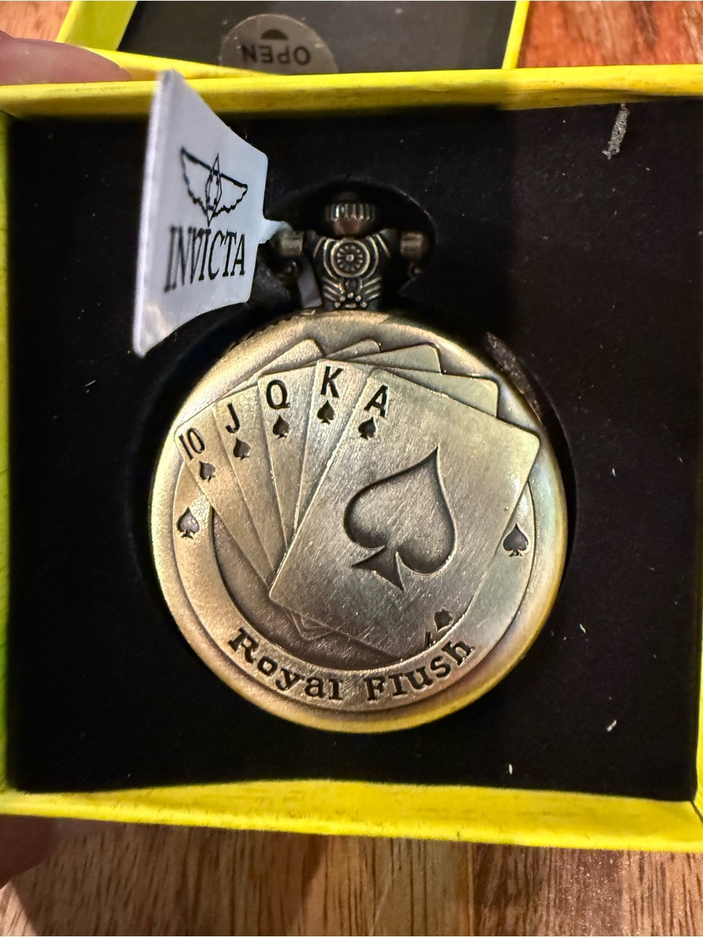 Invicta Bronze-Tone Royal Flush Pocket Watch Pendant